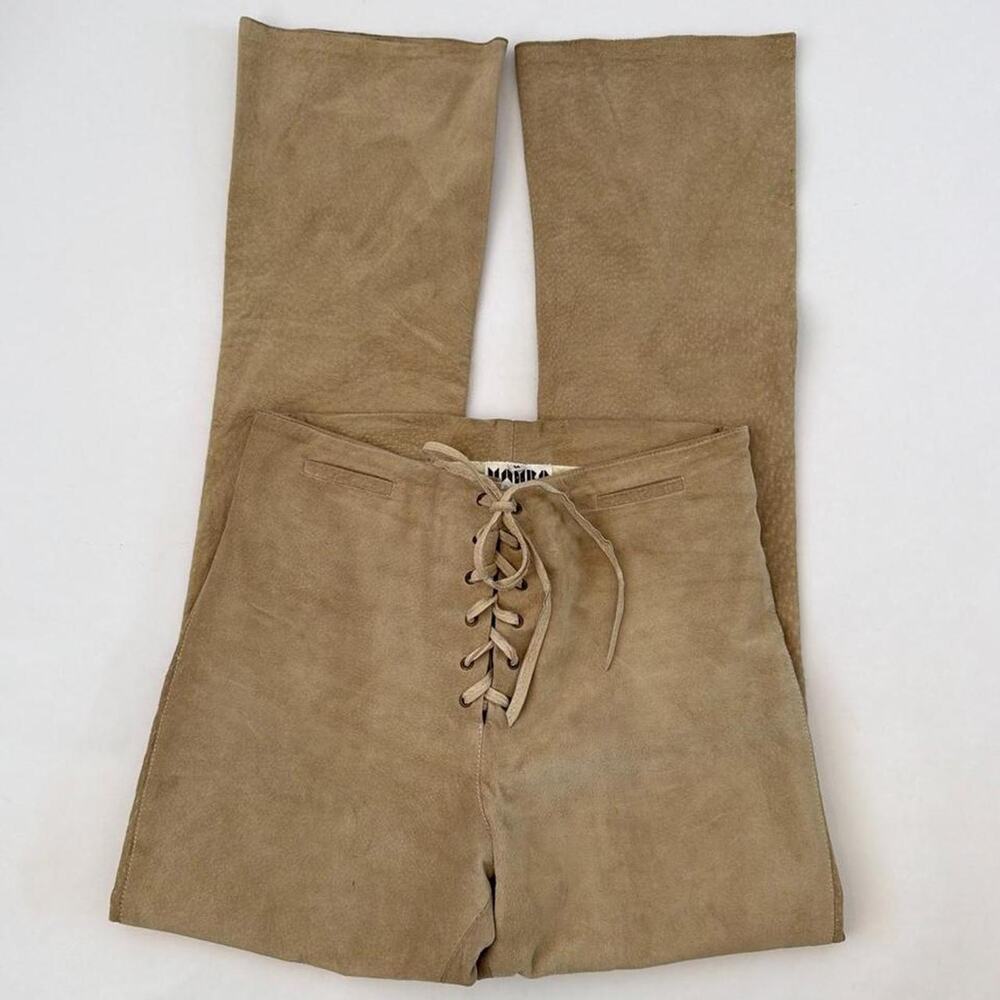 Mambo Tan Genuine Suede Leather Pants